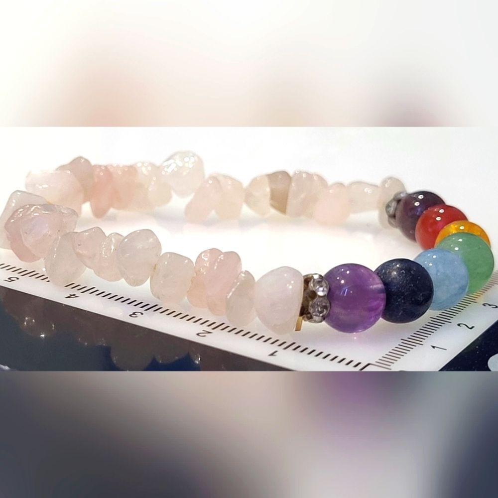 Rose Quartz Stretchy Chakra bracelet